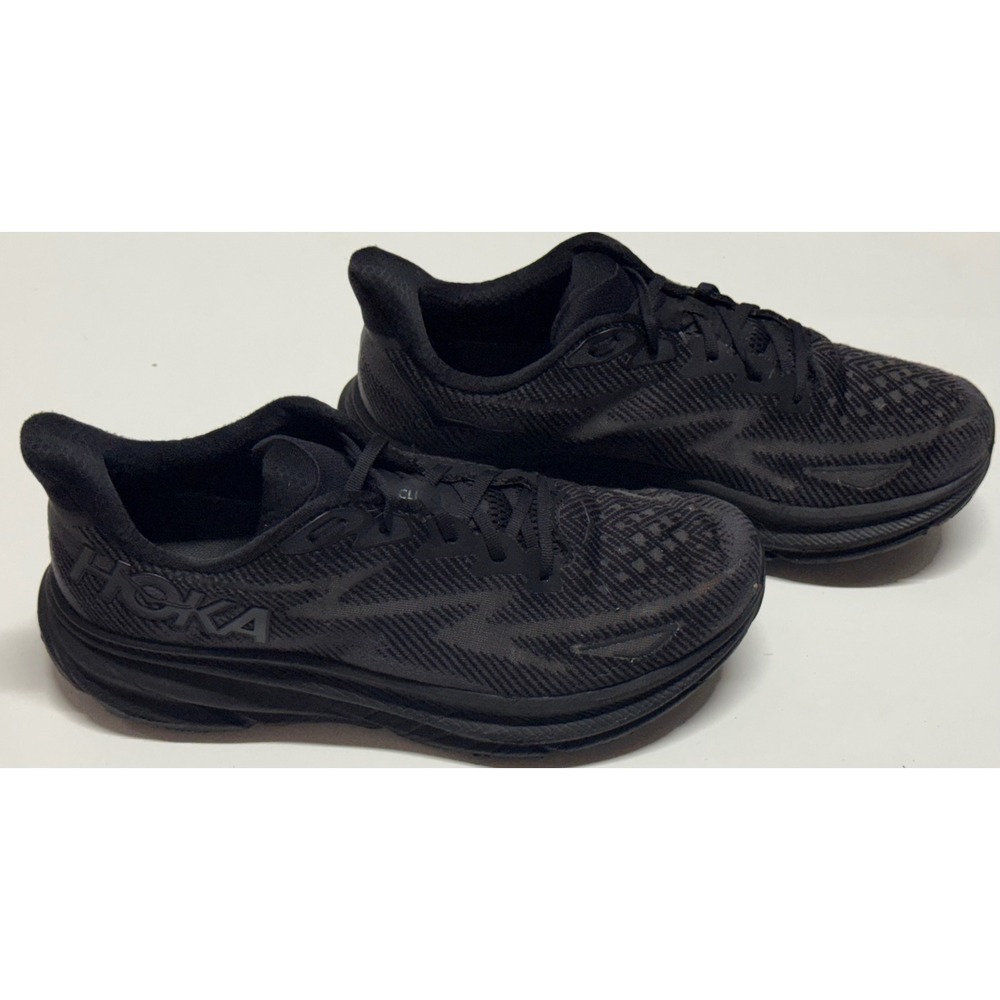 Hoka Clifton 9 Mens‎ Running Shoes Black Black 1127895 Size 12D Sneakers